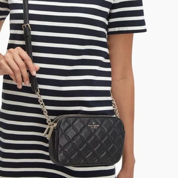 Kate Spade New York Natalia Quilted Smooth Leather Double zip Crossbody - Picture 2 of 8